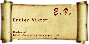 Ertler Viktor névjegykártya